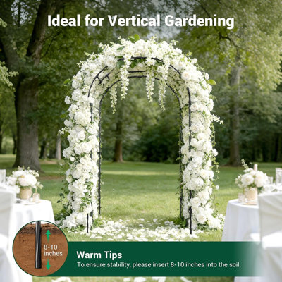 Garden Arch Trellis for Climbing Plants Outdoor, 3.9x7.9ft Steel with PE Coating