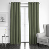 Elsie Linen Look Grommet Drapery Panels Pair