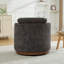 Fauteuil d'appoint pivotant en chenille de 33,8 po de largeur avec appui-tête réglable et anneau décoratif en bois-133582538