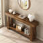 Console en bois de sapin massif de 63 po avec tablette de rangement Danard
