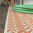 Chevron Modern Concentric Squares Orange/Cream Indoor/Outdoor Rug-69807535