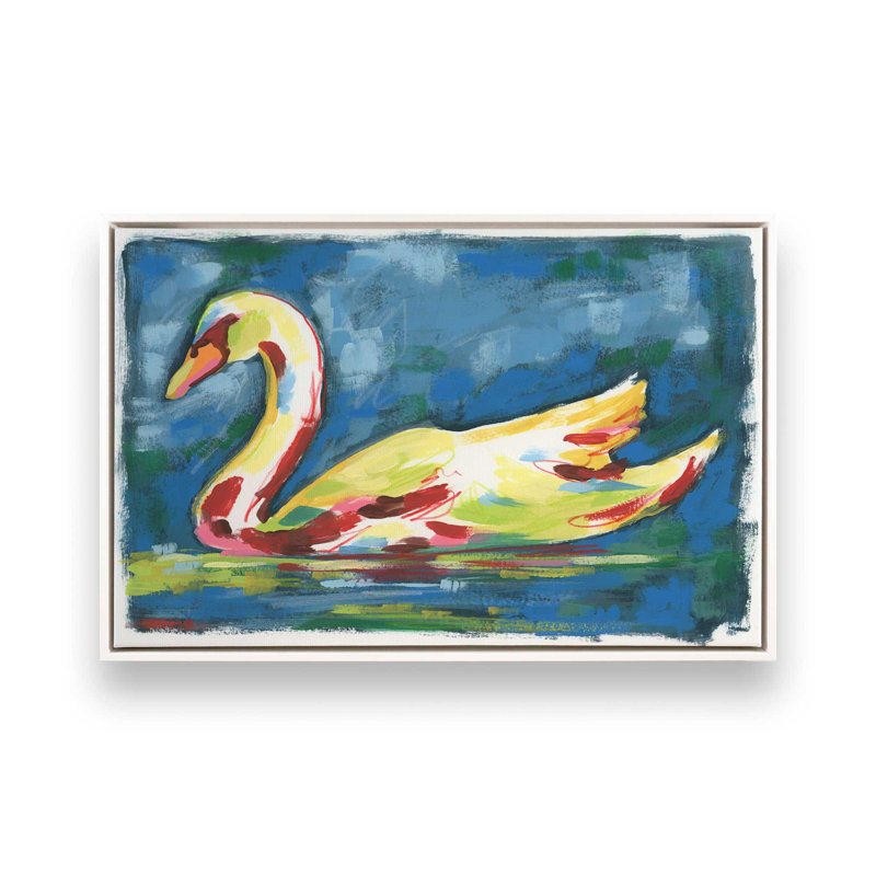 Impression sur toile «Expressive Swan II» par June Erica Vess, H 12 po x l 16 po, Blanc
