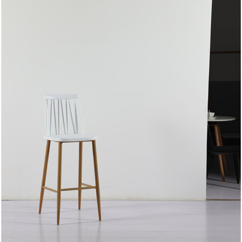 Leyva Counter Stool with Metal Frame, White
