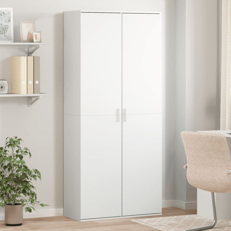 Highboard 80 X 35 X 180 Cm Engineered Wood, White