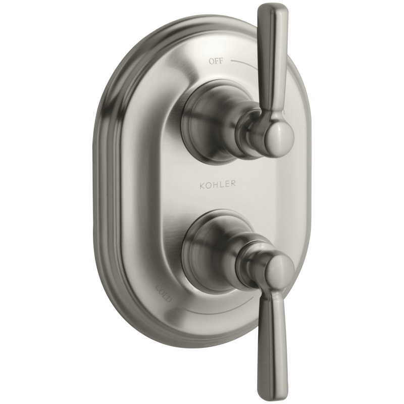 Garniture de valve empilable avec poignées leviers en céramique Bancroft, nécessite une valve, Nickel brossé éclatant