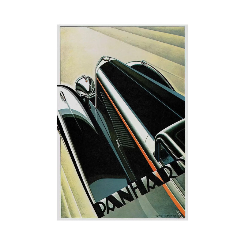 Art Deco Auto 1 Piece Wrapped Canvas Wall Art, 66.04 cm H x 45.72 cm W x 3.175 cm D