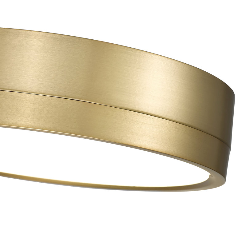 Brexleigh Acrylic LED Flush Mount, Modern Gold, 12" W x 12" D, 24 W