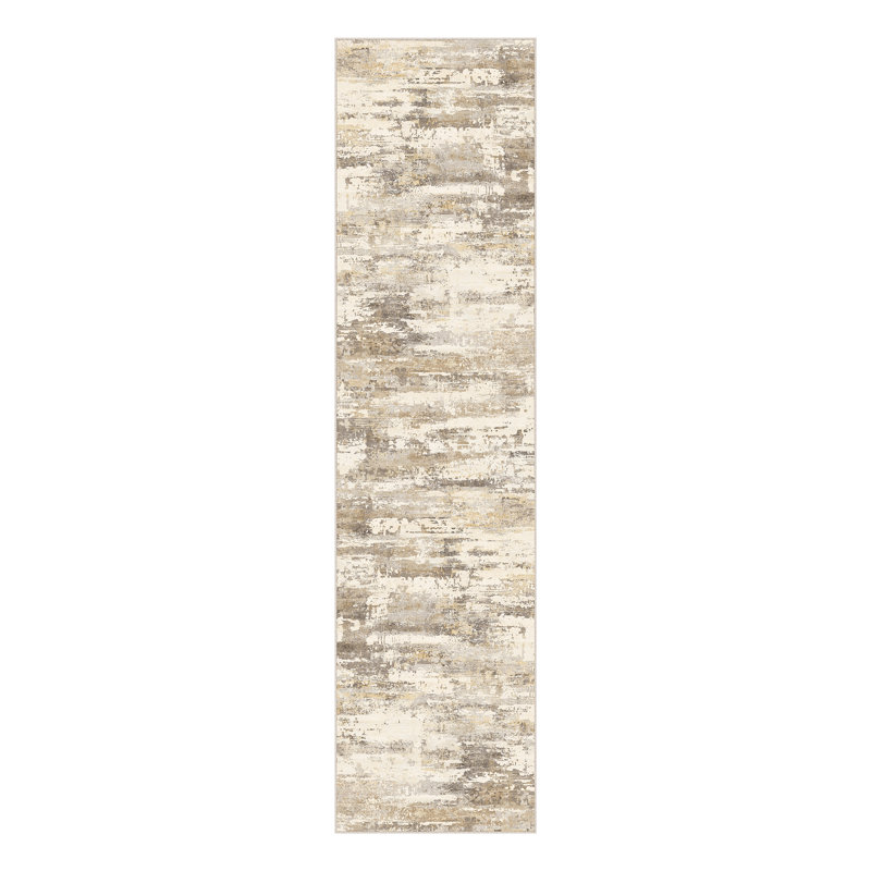 Sarah Modern Abstract Machine Washable Area Rug with Non-Slip Backing, Runner 2' x 8'