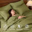 Ensemble de couette JOLLYVOGUE Queen 7 pièces vert olive, teinture cationique, ensemble de literie bicolore Queen comprenant une couette en duvet synthétique, des draps, des taies d'oreiller et des housses de coussin.-135542468-135542471