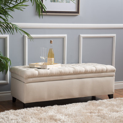 Multi-style Fabric Storage Ottoman With Birch Legs - Sheffield Design For Living Room, Offers Extra Seating & Clutter-free Storage For Gaming Controllers/board Games