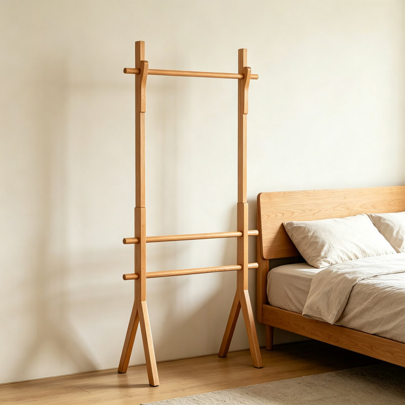 Portemanteau autoportant en bois massif A-Frame