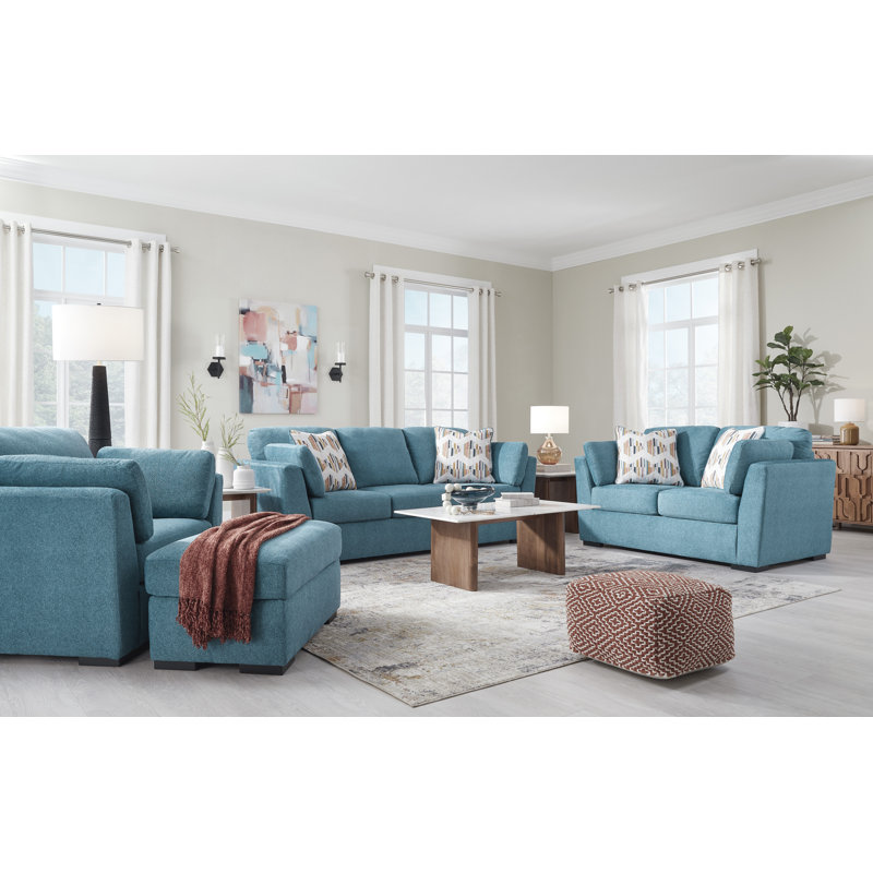 Ensemble de salon fixe 4 pièces Dywan, Bleu sarcelle