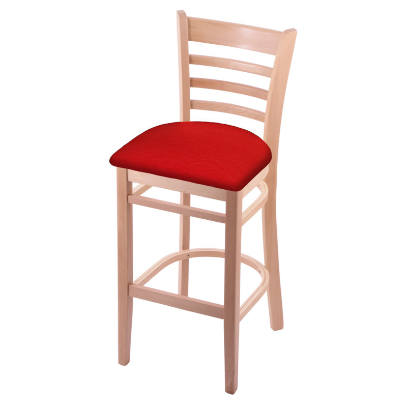 30" Bar Stool, Natural, Canter Red