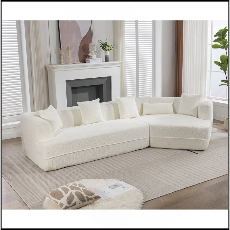 Canapé modulaire, canapé de style minimaliste moderne, rembourré sans os, combinaison libre, tissu de fibre rond, tissu anti-froissement, extension de dimension