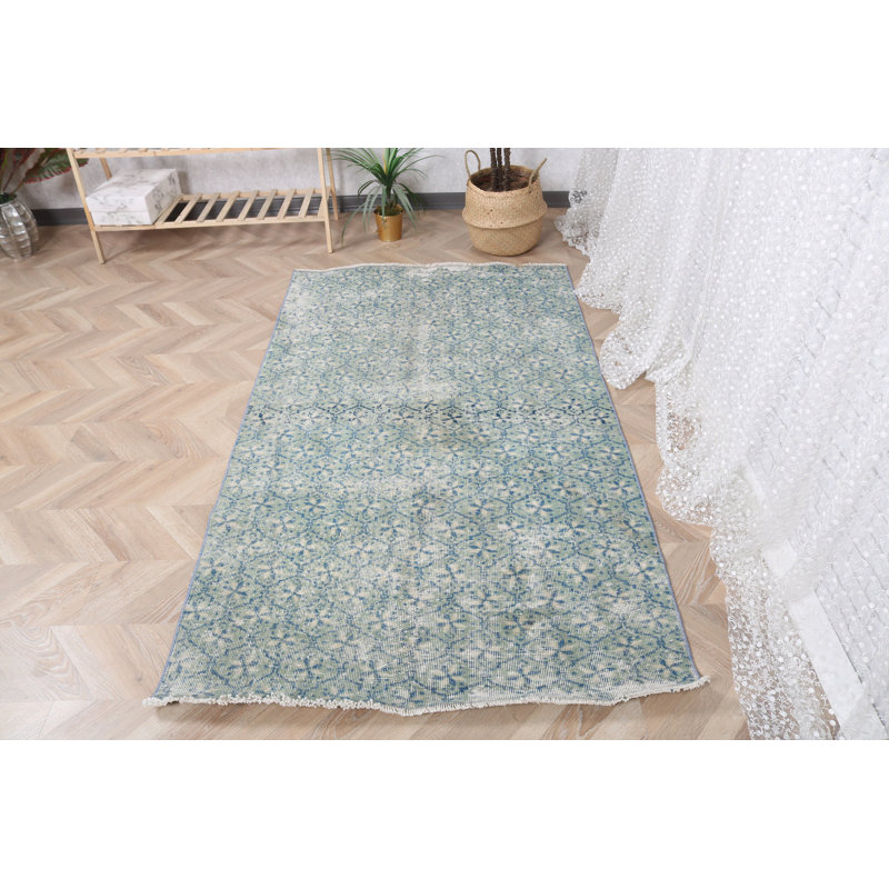 Tapis traditionnel traditionnel vert Oushak pour décor de cuisine reflétant l'art turc unique