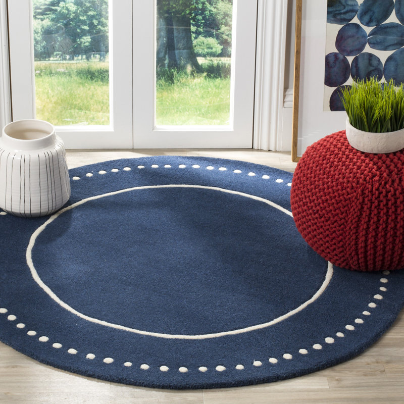 Cruz Bella Hand Tufted Wool Solid Color Rug, Round 5'