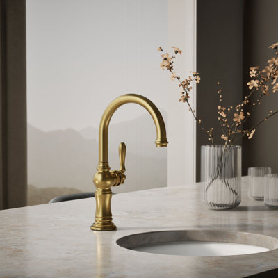 Artifacts Single-Hole Bar Faucet with Supply Lines