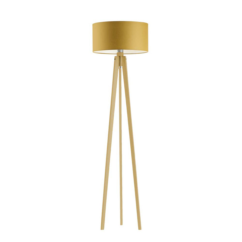 Mirada 149 H cm Tripod Floor Lamp, Gold/White Inside, Walnut
