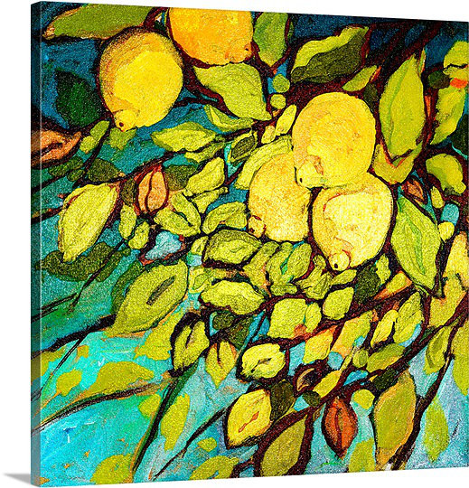«Anjolina Lemon Tree Fun» par Jennifer Lommers, reproduction d'art sur toile, H 30 po x l 30 po x P 1,25 po