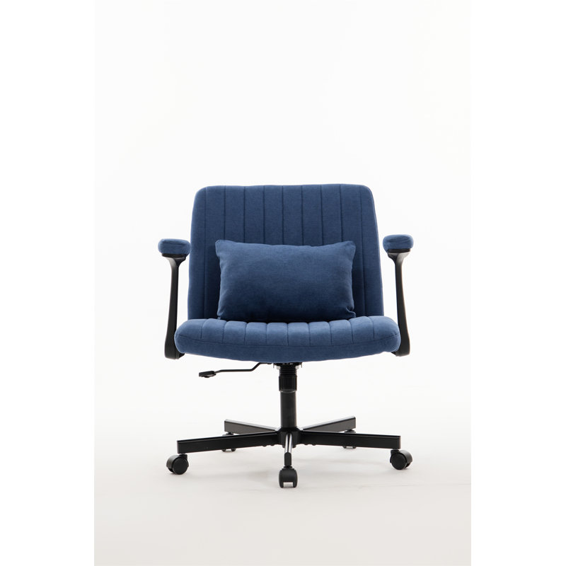 Modern Linen Blue Criss Cross Armrest Office Chair - Product Details, Blue