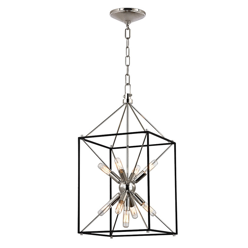 Glendale 9 Light Lantern, 24.75" H x 12.25" W x 12.25" D, Polished Nickel