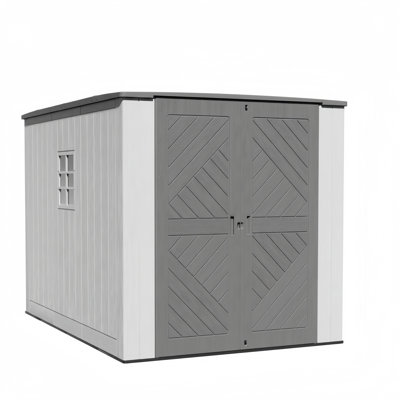 Decksplore 6 ft. W x 9 ft. D Outdoor Storage Shed with Floor, Lockable Resin Garden Tool Shed
