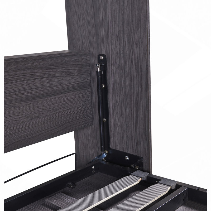 Lit escamotable avec garde-robe et tiroirs, lit de rangement, peut être plié dans une armoire, Lit double