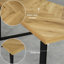 Anacortes Oak Metal Base Dining Table-437683932-437683929