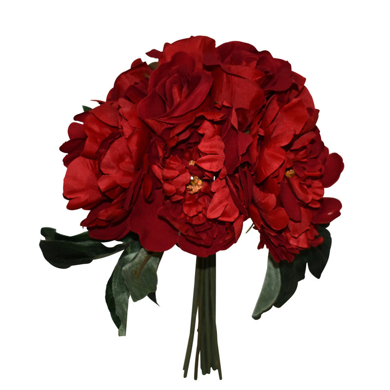11" Vintage Red Peony Bouquet Centerpieces 