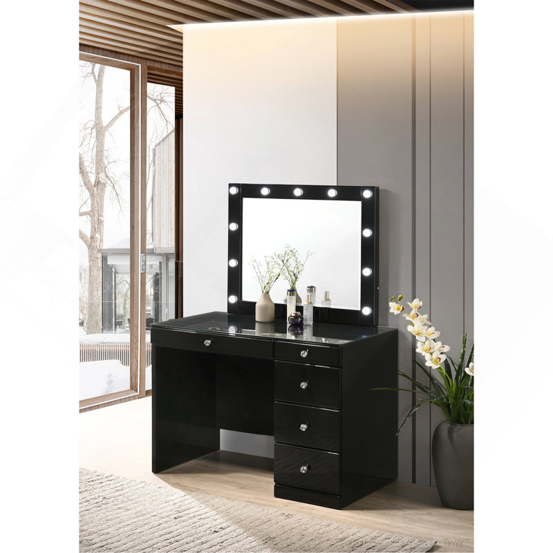 Meuble-lavabo 1 pièce 1 pièce Glam, Noir