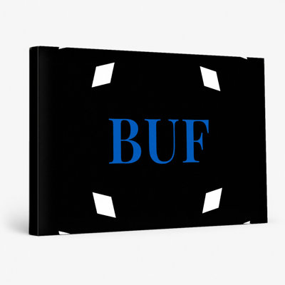 Buffalo Luxury Diamond Monogram — White Black Royal Blue