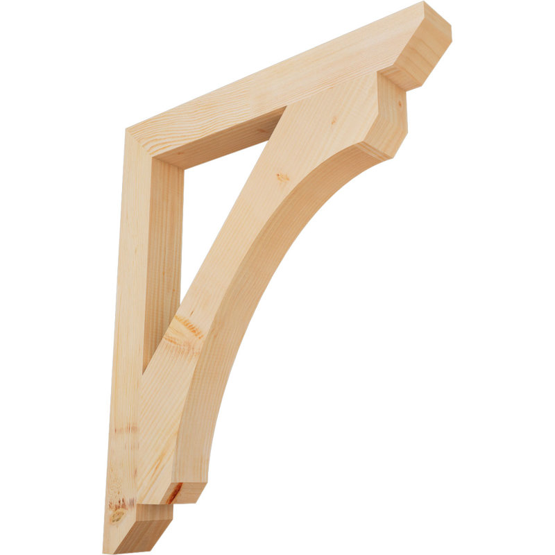Support en bois / corbeau, Douglas (lisse), H 38 po x l 3,5 po x P 32 po