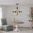 Chandelier  - 6-Light Farmhouse Chandelier, Distressed White Wood & Black Iron