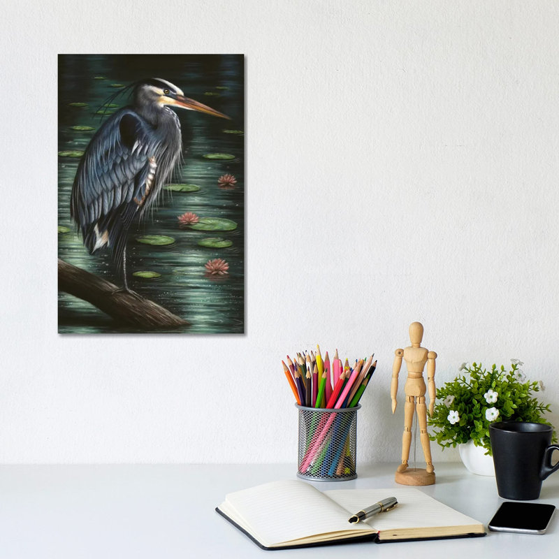 Heron by Richard Macwee - Gallery-Wrapped Canvas Giclée on Canvas, Canvas, 20.32 cm H x 30.48 cm W