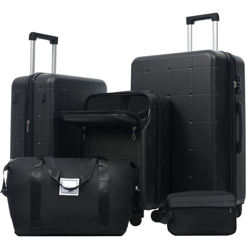 Ensemble de 5 valises avec sacs Hardside, Black