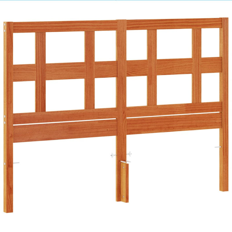 Eslettes 135 Solid Wood Headboard,  Wax Brown, 100cm H x 140.5cm W x 4cm D
