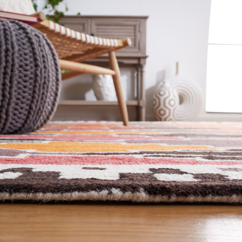 Tapis noir / rouille Rogan Drive 913, Rond 6 pi