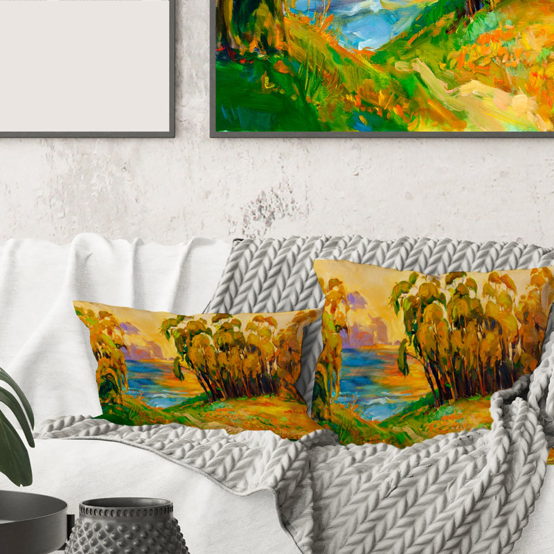 Housse et insert de coussin carré Trees by the Riverside pendant Evenign Glow, 18" x 18"