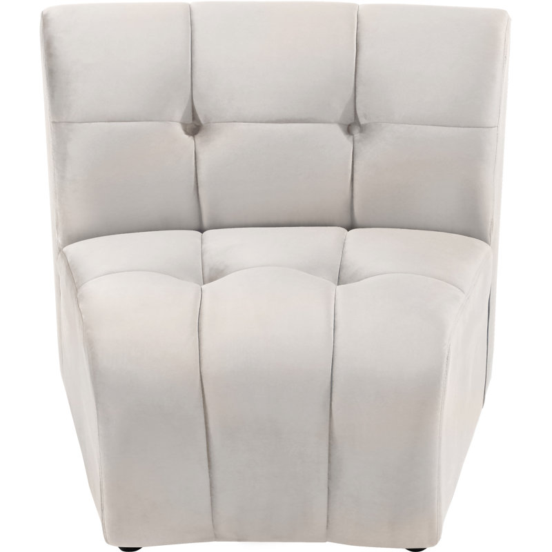 Jedson Velvet Side Chair, Cream Velvet