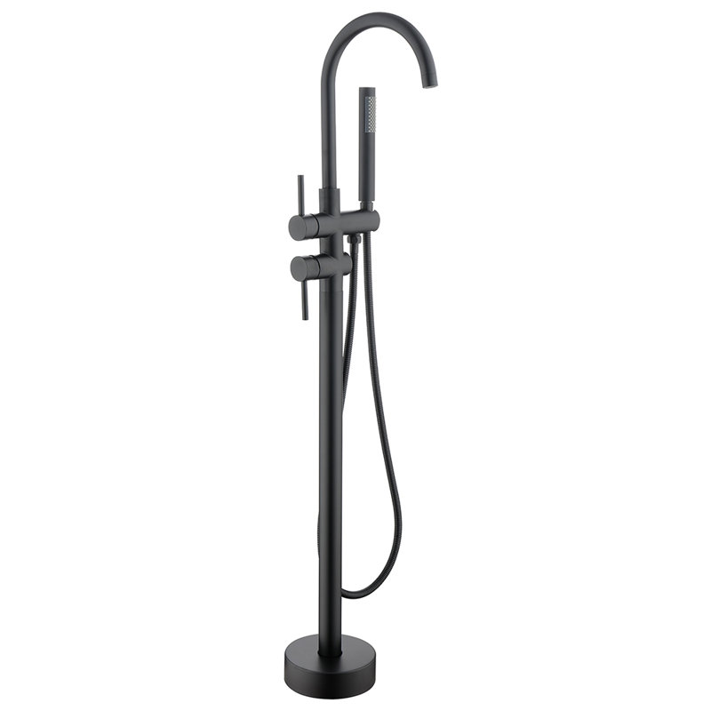 Floor Tub Spout with Diverter,  Matte Black