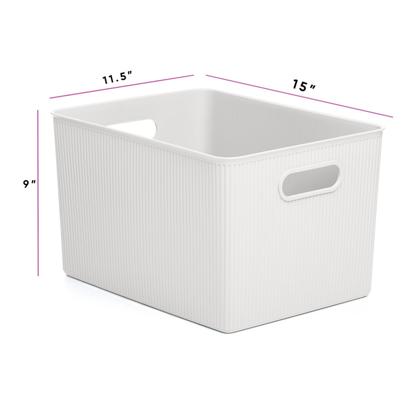 Storage Bin with Matching Lid, White