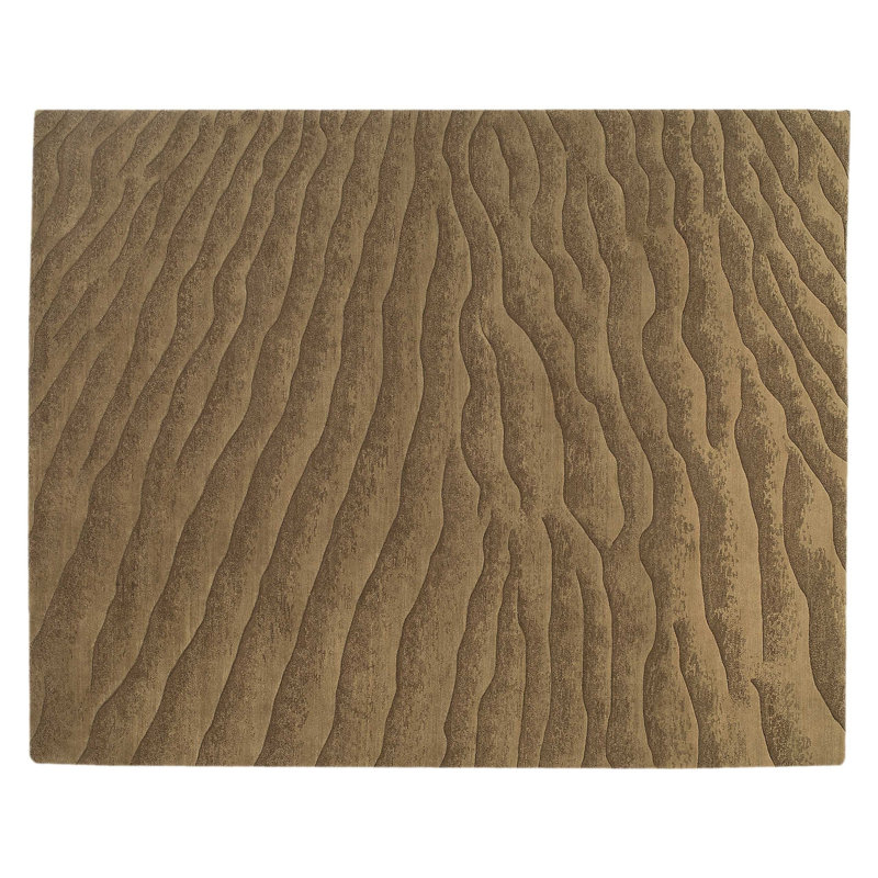 Dunes Wool Abstract Area Rug in Beige/Brown, Rectangle 8' x 10'
