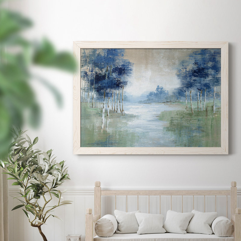 Birch River - Peinture sur toile encadrée, H 31 po x l 44 po x P 0,75 po, Blanc