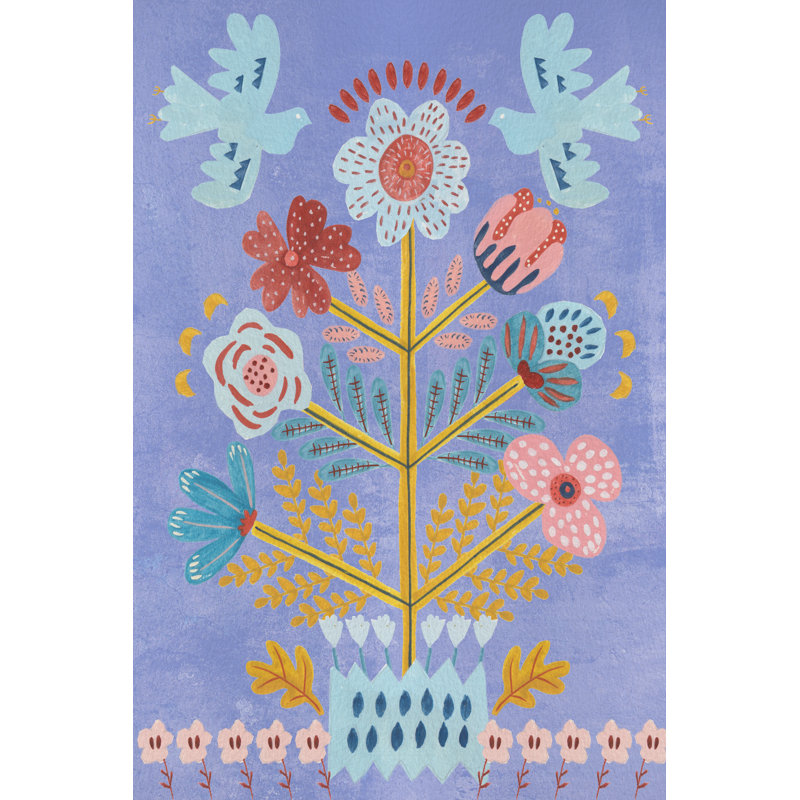Embroidered Garden IV - Painting, 122 cm H x 81 cm W, Black Floater Frame