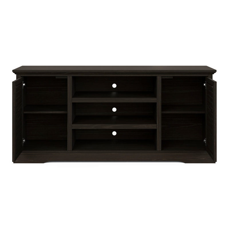 Meuble télé Cidney de 66 po pour téléviseur de 80 po ou moins, aucun assemblage requis, Noir