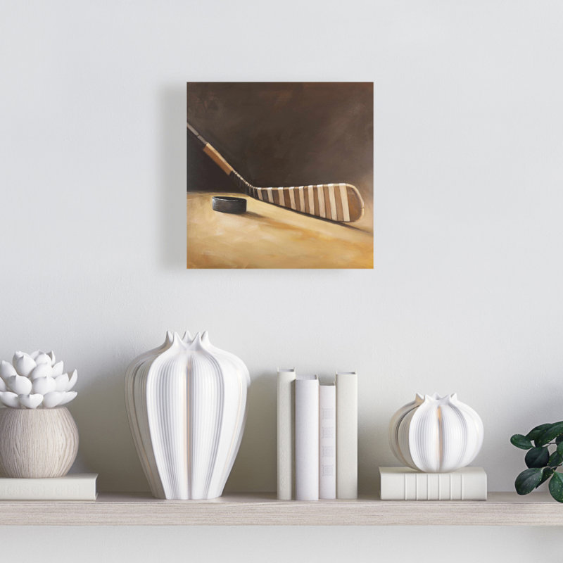 Stick and Hockey Puck Canvas - Décor sportif pour le salon