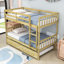 Lit superposé simple au-dessus de simple en bois avec lit gigogne et garde-corps Kelula-1713468074