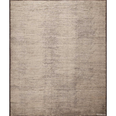 Tapis unique de style moderne abstrait brun / beige One-of-a-Kind