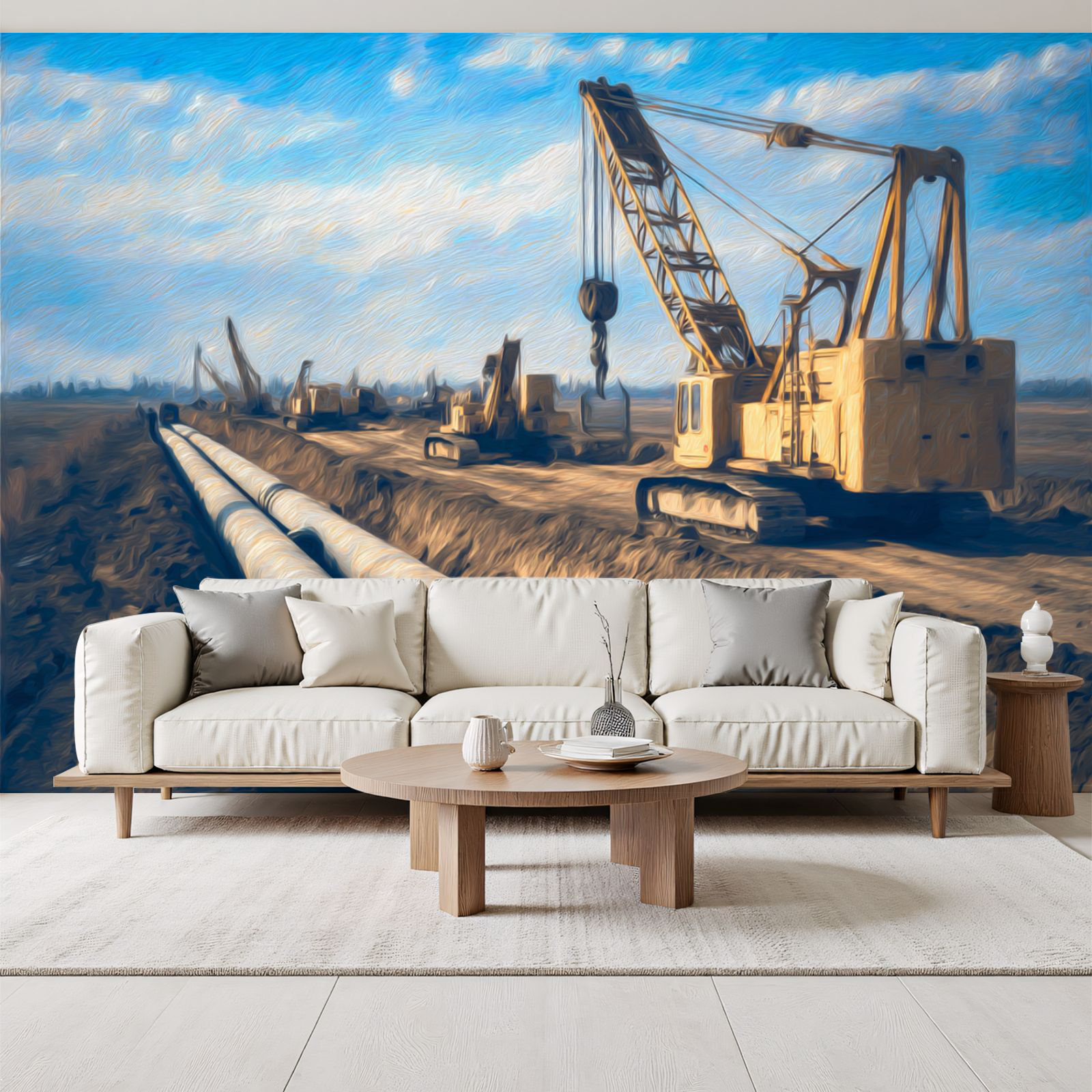 Red Barrel Studio Peel and Stick Wallpaper Heavy Machinery Gas Pipeline ...