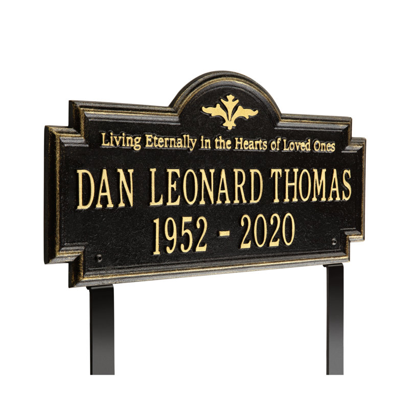Arlington 'Living Eternally' Memorial Plaque, Yes, Black/Gold